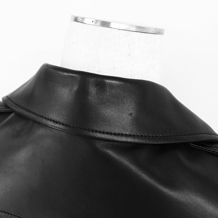 SAINT LAURENT PARIS サンローランパリ ジャケット 36 レディース レザー ライダース シルバージップ 羊革 アウター ブラック イタリア製 |  | 03
