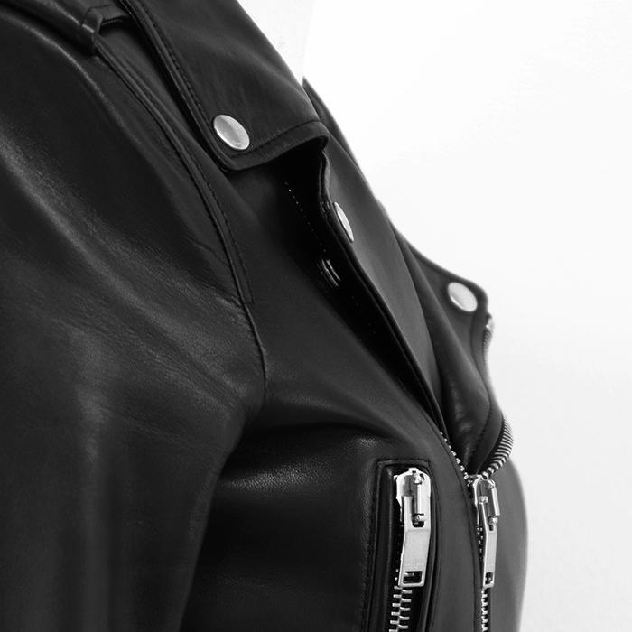 SAINT LAURENT PARIS サンローランパリ ジャケット 36 レディース レザー ライダース シルバージップ 羊革 アウター ブラック イタリア製 |  | 05