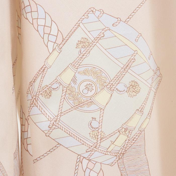 【極美品】HERMES エルメス セミイージーパンツ サイズ 44 レディース シルク100％デシン 馬具 ボトムス ライトピンク 桃色 フランス製