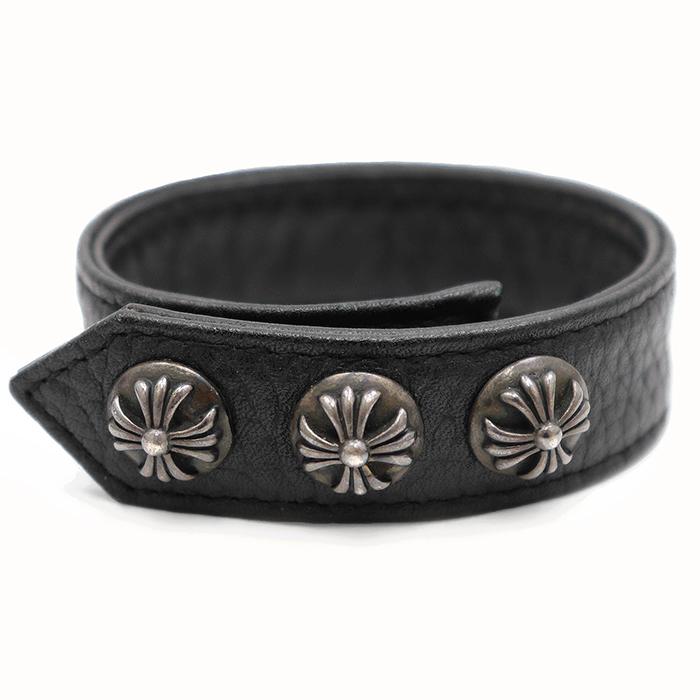 美品】CHROME HEARTS クロムハーツ レザー ブレスレット ユニセックス