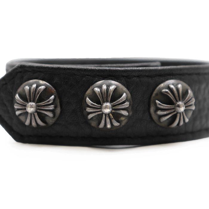 美品】CHROME HEARTS クロムハーツ レザー ブレスレット ユニセックス