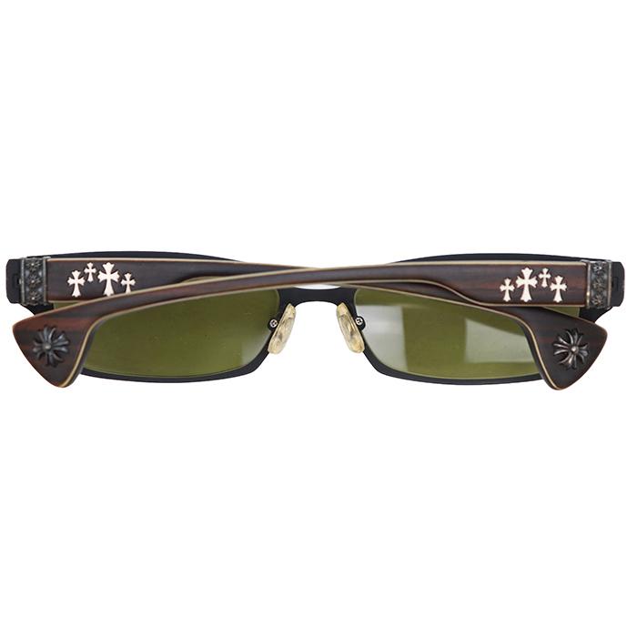 【美品】CHROME HEARTS クロムハーツ サングラス 56□17-136 DIXON YU-A カラーレンズ UV400 SPF50+ PA+++ 付属有 ブラック ダークブラウンの画像