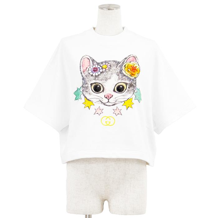 GUCCI グッチ パーカー トレーナー 猫刺繍 スパンコール オフホワイト