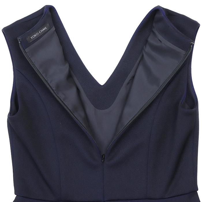 【美品】YOKOCHAN ノースリーブワンピース Ｖネック スカート 38 無地 SALE】YOKO CHAN ヨーコチャン ワンピース サイズ 38 レディース