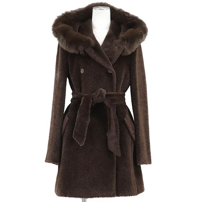 美品】MaxMara マックスマーラ STUDIO ベルテッドコート 42 レディース 