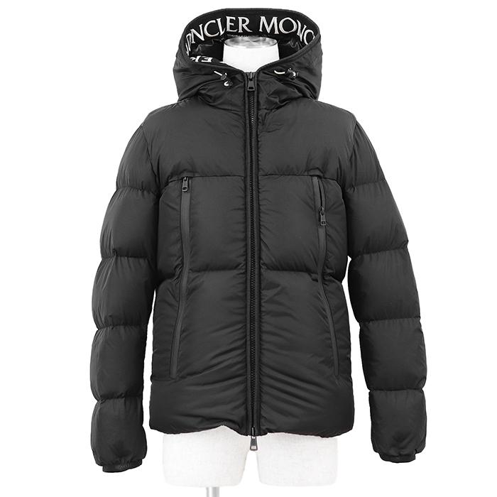 MONCLER モンクレール ショートダウンジャケット サイズ 1 メンズ MONTICLA モンクラー 2019年モデル フーデッド ロゴ刺繍 グログランバンド ロゴ ラバーパッチ アウター ブラック 黒 ブルガリア製 MONCLER（モンクレール） ショートダウンジャケット 1 メンズ MONTICLA
