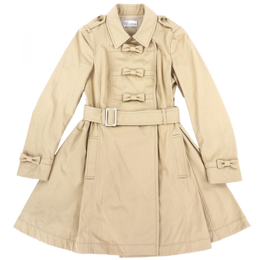 レッドヴァレンティノフレアトレンチコート レディース ベージュ 40 リボン装飾 ベルト付き Red Valentino B2 6214 6214 オパールヤフーショッピング店 通販 Yahoo ショッピング