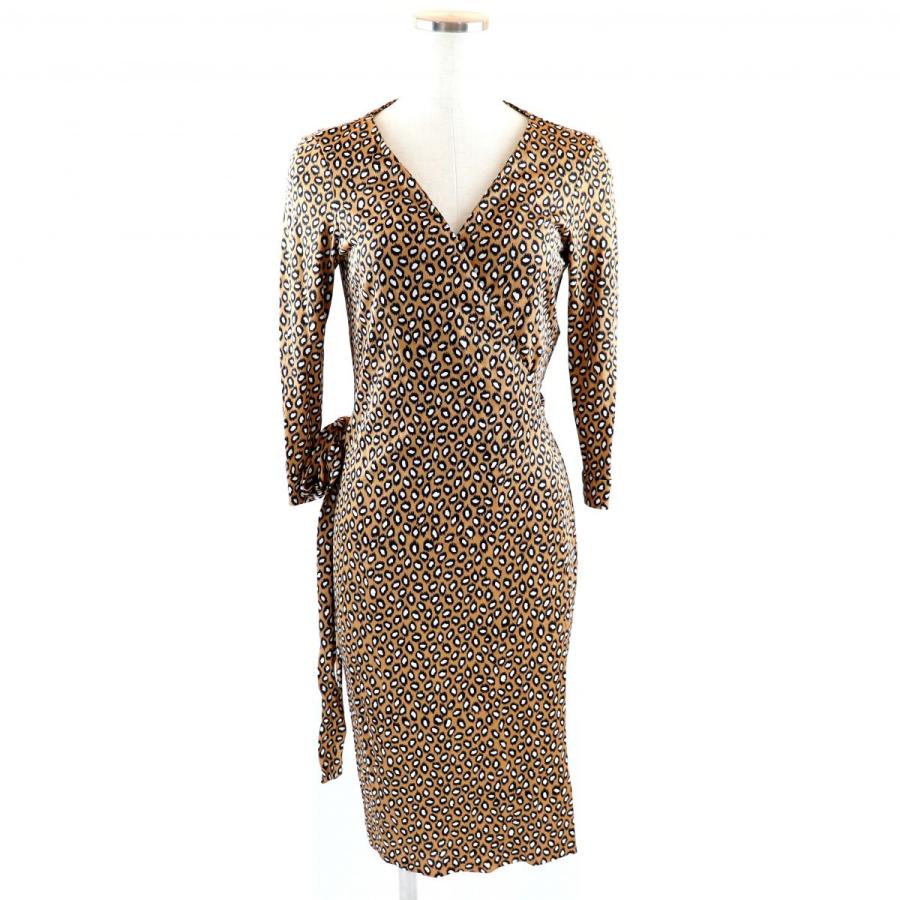 ダイアンフォンファステンバーグ レオパード柄 シルクワンピース ドレス レディース 2 茶系 美品 Diane Von Furstenberg 9280 9280 オパールヤフーショッピング店 通販 Yahoo ショッピング
