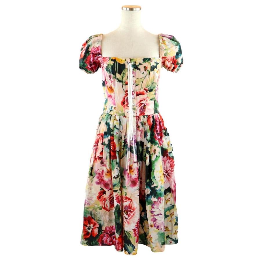 ドルチェ ガッバーナ Dolce Gabbana パフスリーブ ビスチェドレス フレアワンピース 花柄 38 ピンク マルチ 美品 F2 9293 9293 オパールヤフーショッピング店 通販 Yahoo ショッピング