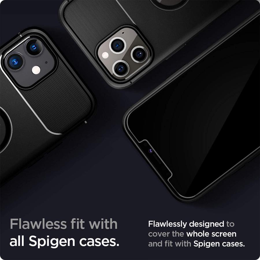 Spigen iPhone12 / iPhone12Pro ガラスフィルム 2枚入 貼り付けキット付 液晶保護 Glas.tR EZ Fit AGL01801｜open-clothes｜07