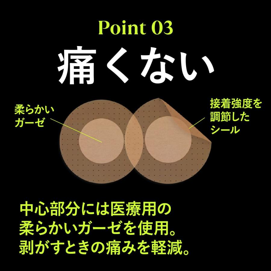 ニップレス 男性用 メンズ 30回分(60枚) 肌色 透明 パウチ入り 透けない ムレない 痛くない 防水 シャツの透けやマラソンの擦れ対策｜open-clothes｜06