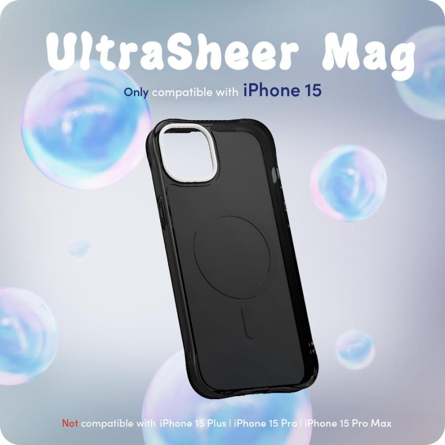 CYRILLbySpigen iPhone15 ケース MagSafe対応 半透明 ストラップホール付き Qi充電 ACS06826 ブラック｜open-clothes｜02