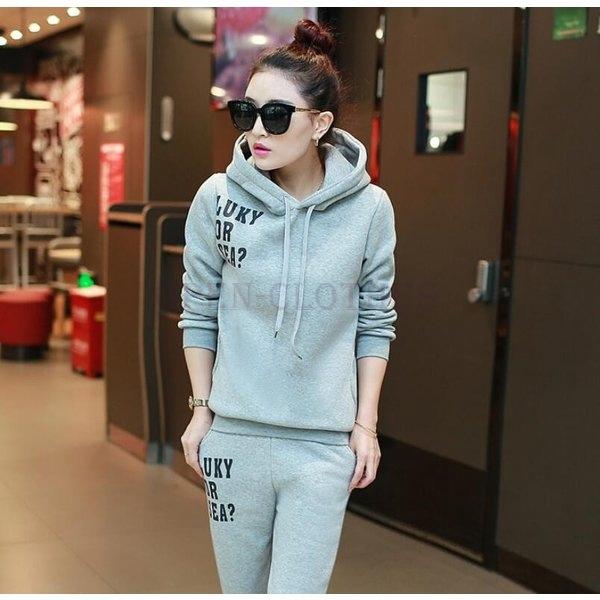 500円引きクーポン 秋冬スウェットセットレディースセットアップジャージ上下セットフード付きパーカートレーナールームウェアパジャマ