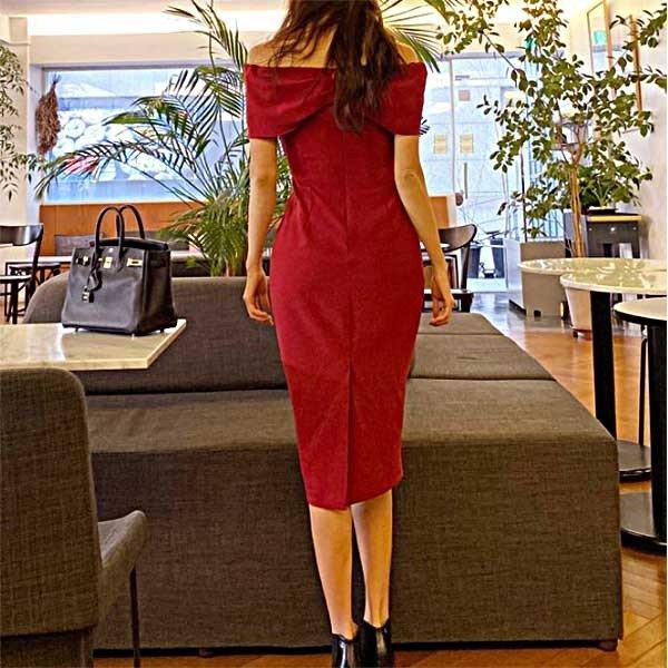 楽天 パーティードレスワンピース赤タイトライン通勤お出掛け 送料込 Www Doctor Plan Com