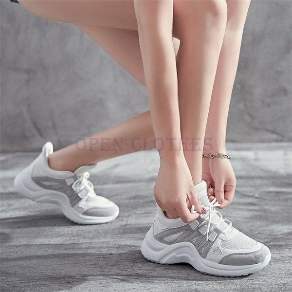 安い 激安 プチプラ 高品質 レディーススニーカーメッシュウォーキング厚底白スポーツシューズ運動靴軽量通気おしゃれ疲れないカジュアル靴春夏秋疲れにくい