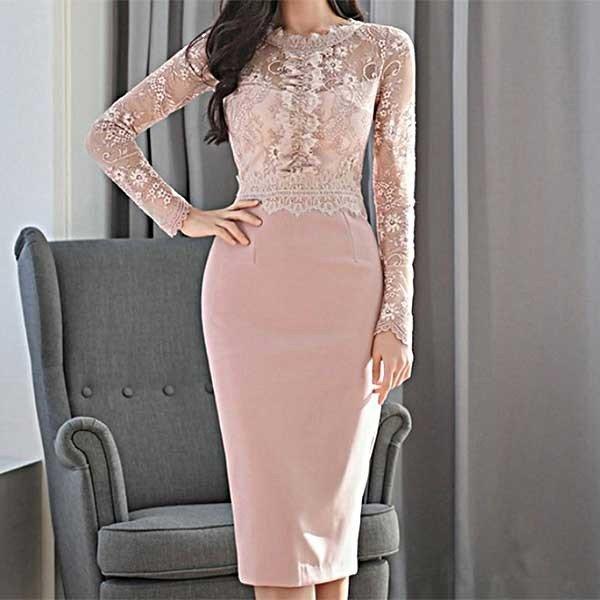 人気ショップが最安値挑戦 パーティードレスワンピースレースピンクタイトライン結婚式披露宴 超激安 Www Skylanceronline Com