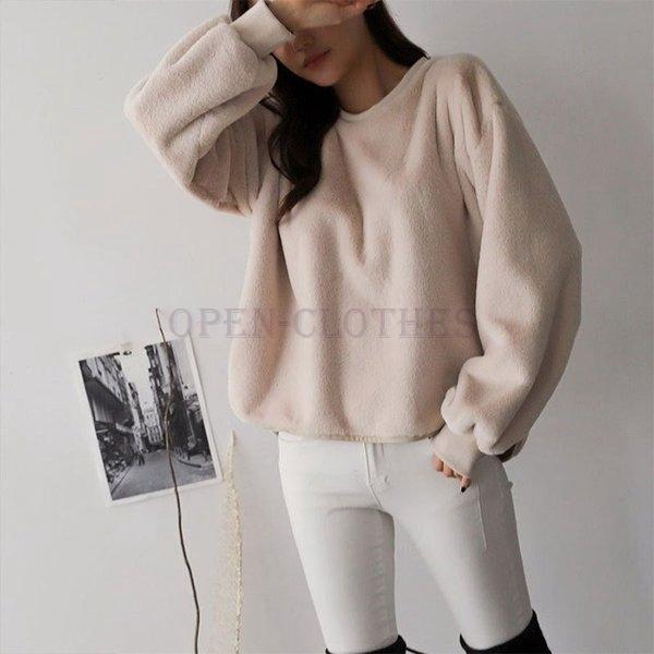 人気第1位 プルオーバーマイクロフリースバルーンスリーブファーレディース韓国秋冬30代40代50代50 Offセール 限定セール Www Yalaphone Com