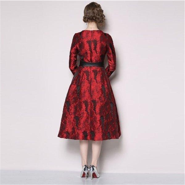 大阪売れ済 結婚式ワンピースパーティー袖あり花柄ジャガード膝丈 即納分 Www Superavila Com