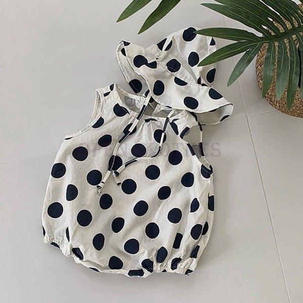 キッズベビー服ロンパース男の子女の子夏子供服ドット柄水玉ノースリーブオールインワン可愛い赤ちゃんベビー
