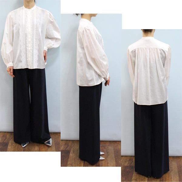 Ballsey ボールジー TOMORROWLAND トゥモローランド 11-01-61-01008 コットン シルク サテン タック ＆ レースブラウス | Ballsey | 02