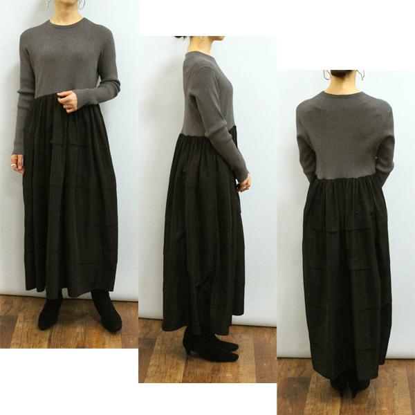 30%OFF Dignite collier ディニテ コリエ 80256561 リブ ニット ドッキング ワンピース | Dignite collier | 03