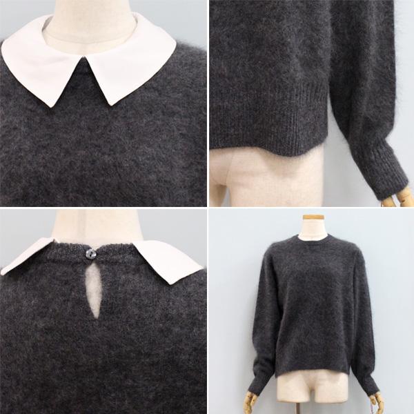 50%OFF Dignite collier ディニテ コリエ 80256580 白衿付き ウール ミンク加工 ニット | Dignite collier | 05