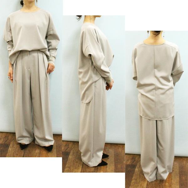 Dignite collier ディニテ コリエ 80267001 サージ ストレッチ ワイド パンツ | Dignite collier | 04