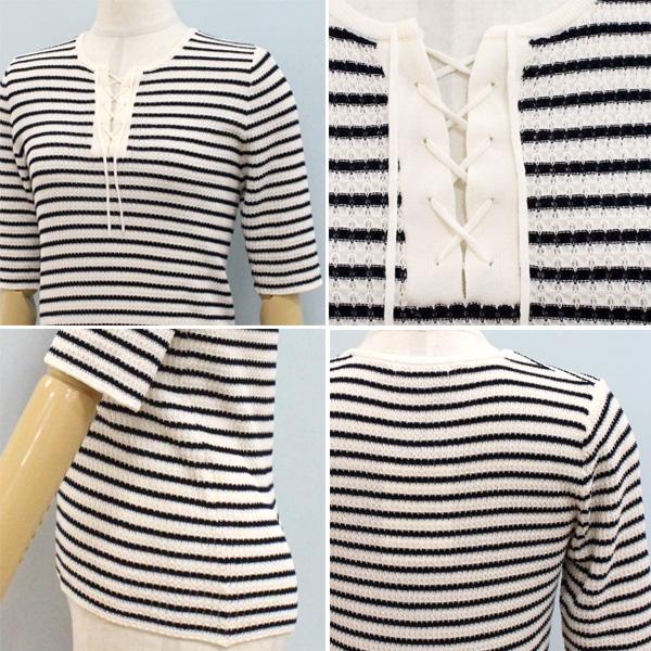 30％OFF MACPHEE マカフィー TOMORROWLAND トゥモローランド 12-02-52-02503 マリン ボーダー レースアップ プルオーバー | MACPHEE | 05