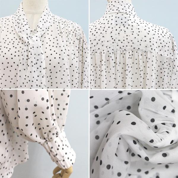 marie d'or マリードール 12405 シフォン ドット プリント ボウタイ ブラウス | MARIED'OR | 06