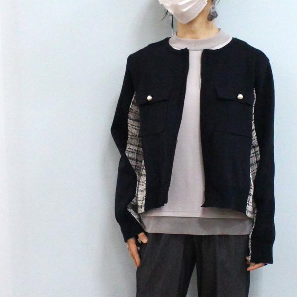 30％OFF MARECHAL TERRE マルシャルテル ZMT241JK011 ツィード コンビネーション ニット ブルゾン | MARECHAL TERRE