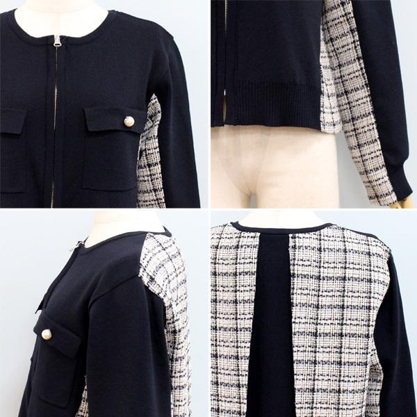 30％OFF MARECHAL TERRE マルシャルテル ZMT241JK011 ツィード コンビネーション ニット ブルゾン | MARECHAL TERRE | 03