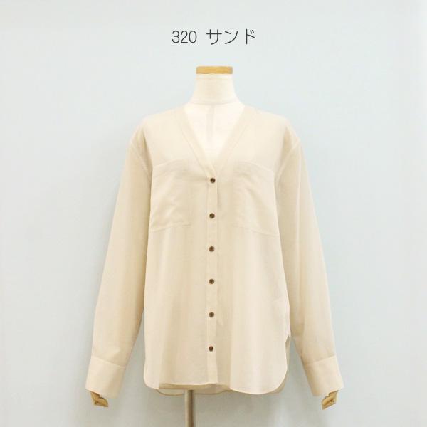 theory セオリー バンドカラー ポケット ブラウス　アイボリー Theory - theory 23SS バンドカラー ポケットデザインブラウス