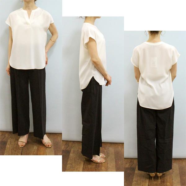 Theory スキッパーネックプルオーバーブラウス S theory（セオリー） 6208216 スキッパー ネック プルオーバー ブラウス