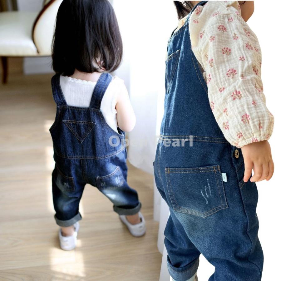 キッズオーバーオール 80cm 着画あり サロペット 子供用 キッズ デニム オーバーオール 男の子 女の子