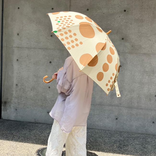 392 plus m plusm 傘 長傘 雨傘 maru ドット柄 水玉 直径95cm 軽い