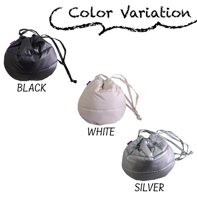 ザスリー the3 無地 撥水 もこもこ中綿バッグ 巾着バッグ ふわふわ