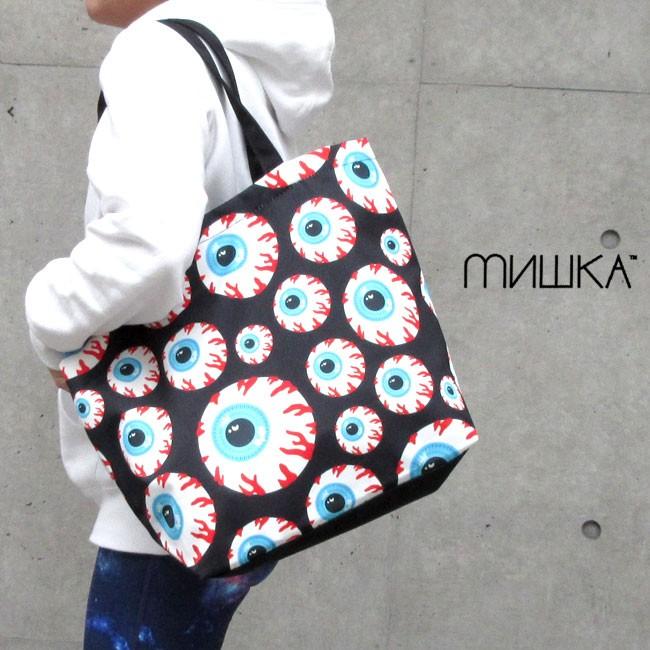ミシカ Mishka トートバッグ 黒 レディース メンズ トート バッグ 総柄 キープウォッチ 目玉 ポケット付き B4 A3 デカバッグ Cal Msjtb1 バッグ ライフグッズ Openside 通販 Yahoo ショッピング