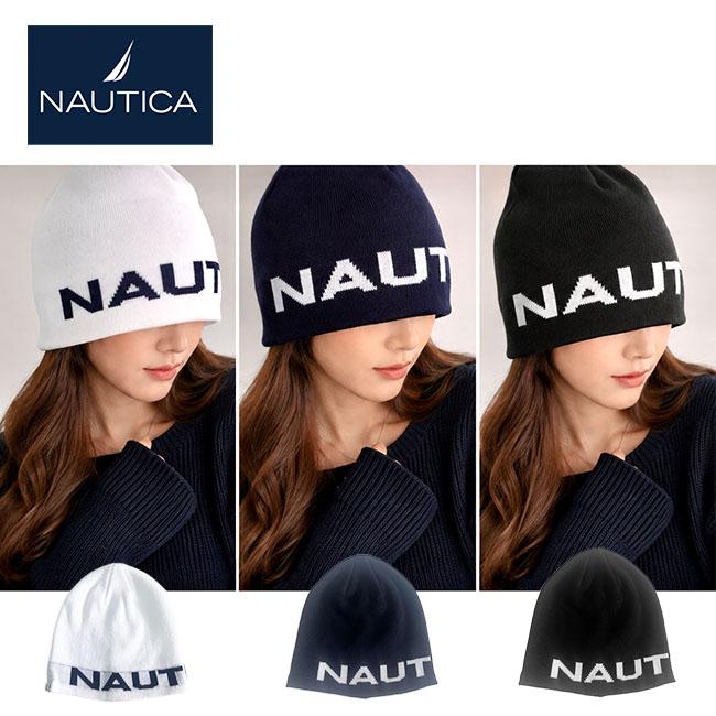 NAUTICA ノーティカ ニット帽 ニット 帽子 ビーニー ニットワッチ ロゴ コットン | NAUTICA