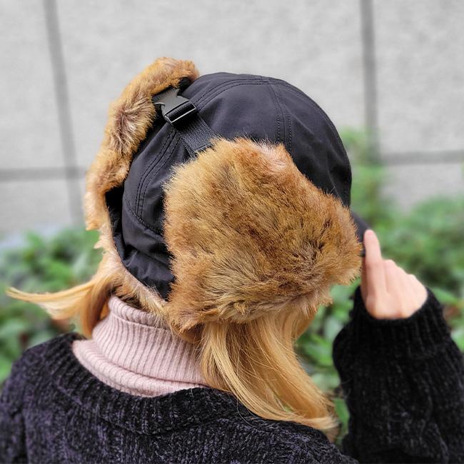 NAUTICA ノーティカ モコモコ ファー 帽子 イヤーフラップキャップ フライトキャップ　飛行帽 冬 ロゴ メンズ レディース あたたかい 黒 プレゼント | NAUTICA | 08