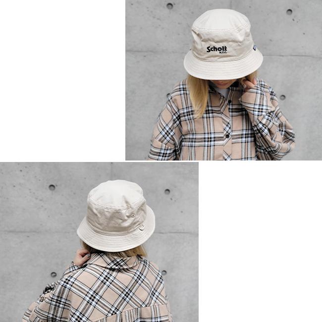 Schott NYC ショット ベーシック バケットハット バケハ ロゴ 帽子 ワンポイント コットンツイルハット メンズ レディース N.Y.C ユニセックス | Schott N.Y.C | 12