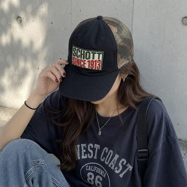 Schott NYC ショット ウォッシュド ワッペン メッシュキャップ コットン カモフラ柄 | Schott N.Y.C | 12