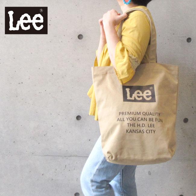 Lee リー トートバッグ エコバッグ ファスナー開閉 ポケットあり