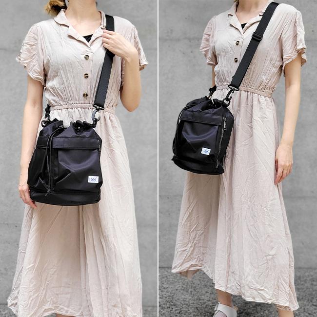 Lee（リー） 2WAY 巾着バッグ ナイロン 巾着型 ショルダーバッグ