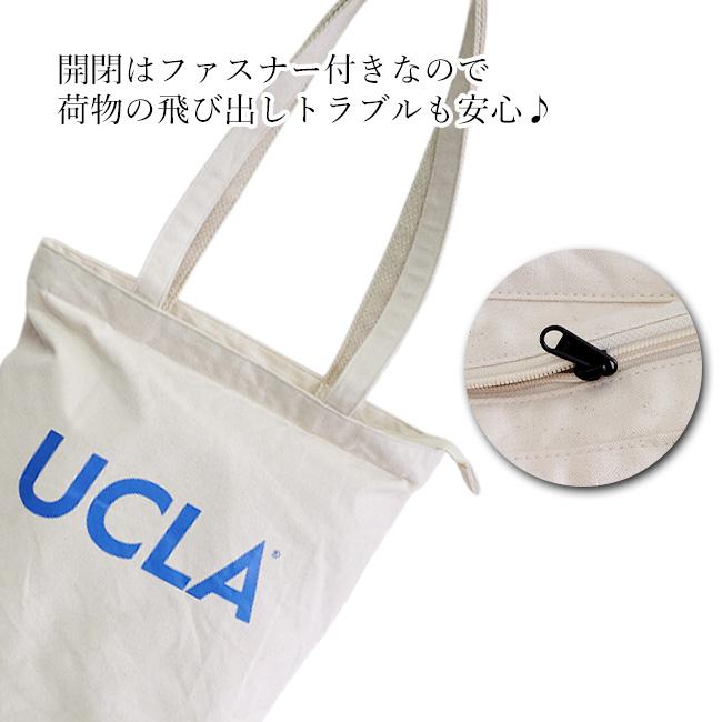 UCLA ユーシーエルエー 刺繍入り トートバッグ コットン くま クマ A4