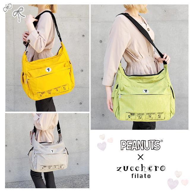 PEANUTS SNOOPY スヌーピー zucchero ズッケロ ショルダーバッグ 刺繍 zucchero filato（ズッケロ フィラート） PEANUTS SNOOPY スヌーピー