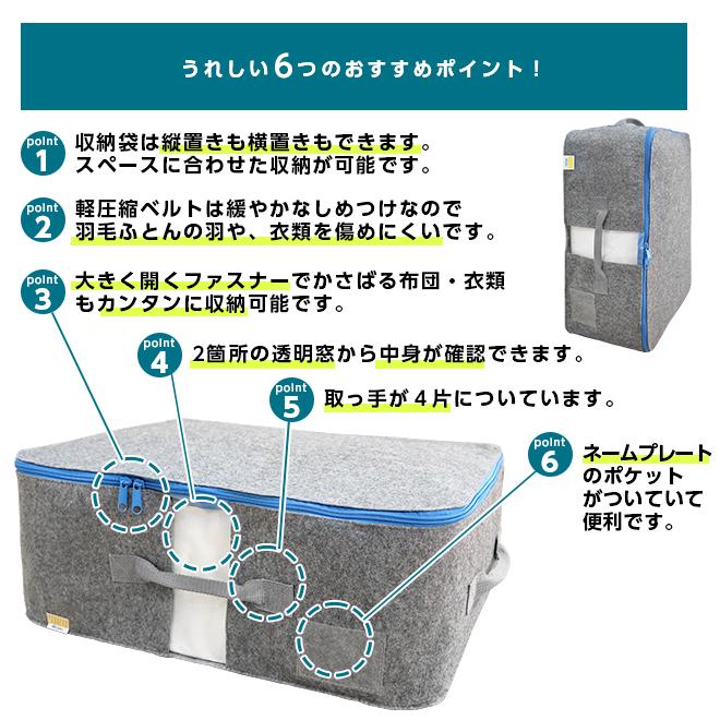 オーミケンシ 備長炭エアジョブ 収納袋 収納ボックス 布団 軽圧縮収納