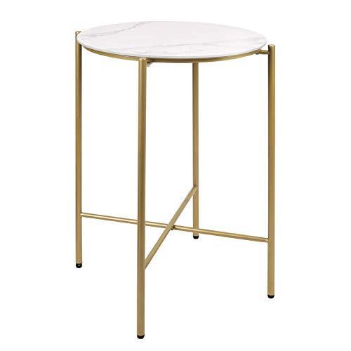MONCOT サイドテーブル ベッドサイドテーブル 大理石色のテーブル 簡易 