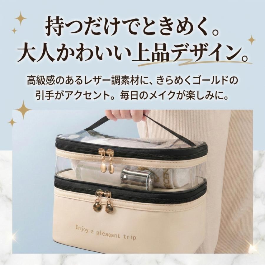 化粧ポーチ メイクポーチ バニティポーチ コスメポーチ 小物入れ メイクボックス 大容量 トラベルポーチ 自立 ブラシ入れ 大きめ 持ち運び クリア |  | 03
