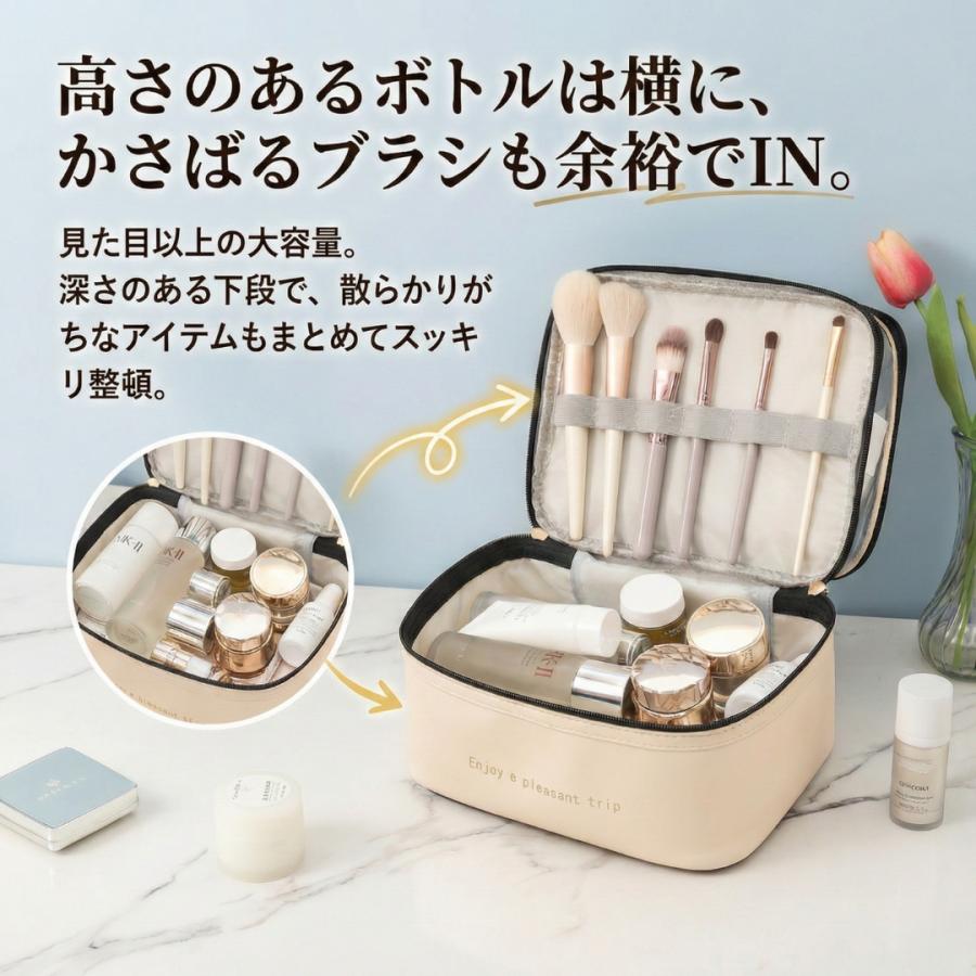 化粧ポーチ メイクポーチ バニティポーチ コスメポーチ 小物入れ メイクボックス 大容量 トラベルポーチ 自立 ブラシ入れ 大きめ 持ち運び クリア |  | 04