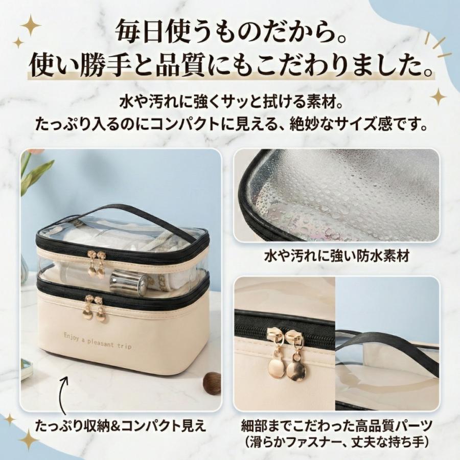 化粧ポーチ メイクポーチ バニティポーチ コスメポーチ 小物入れ メイクボックス 大容量 トラベルポーチ 自立 ブラシ入れ 大きめ 持ち運び クリア |  | 05